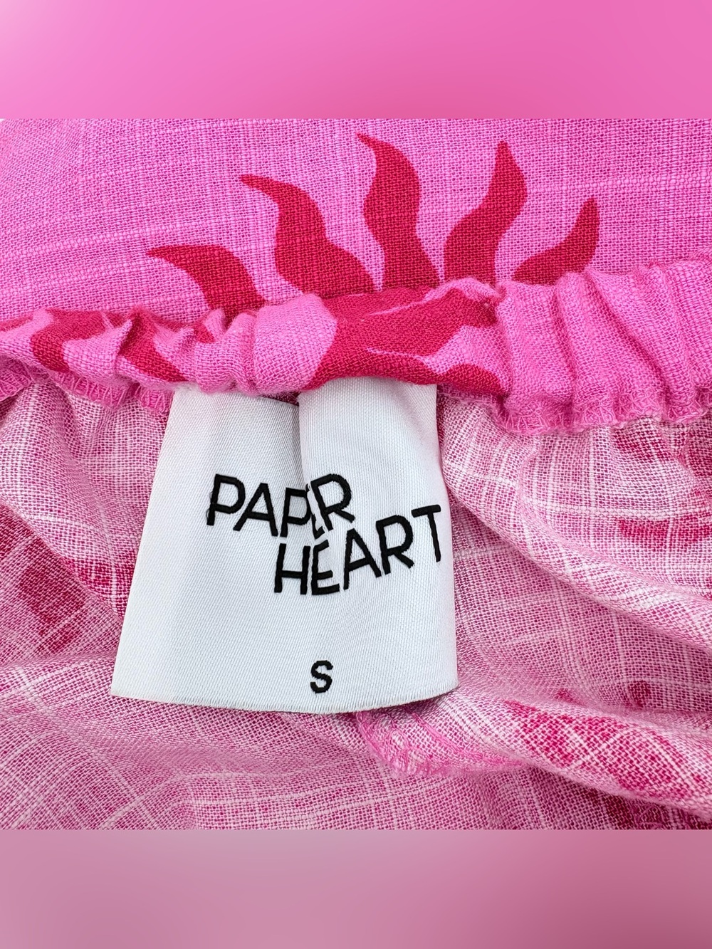 Anthropologie Paper Heart Pink Red Sun Linen Blend Maxi Dress - Picture 8 of 9